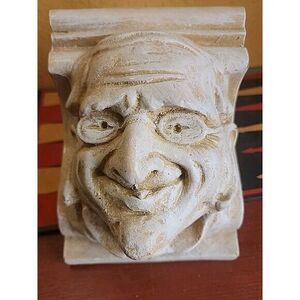 Antique Sandstone Old Monk‎ Bracket Wall Plaque Statue